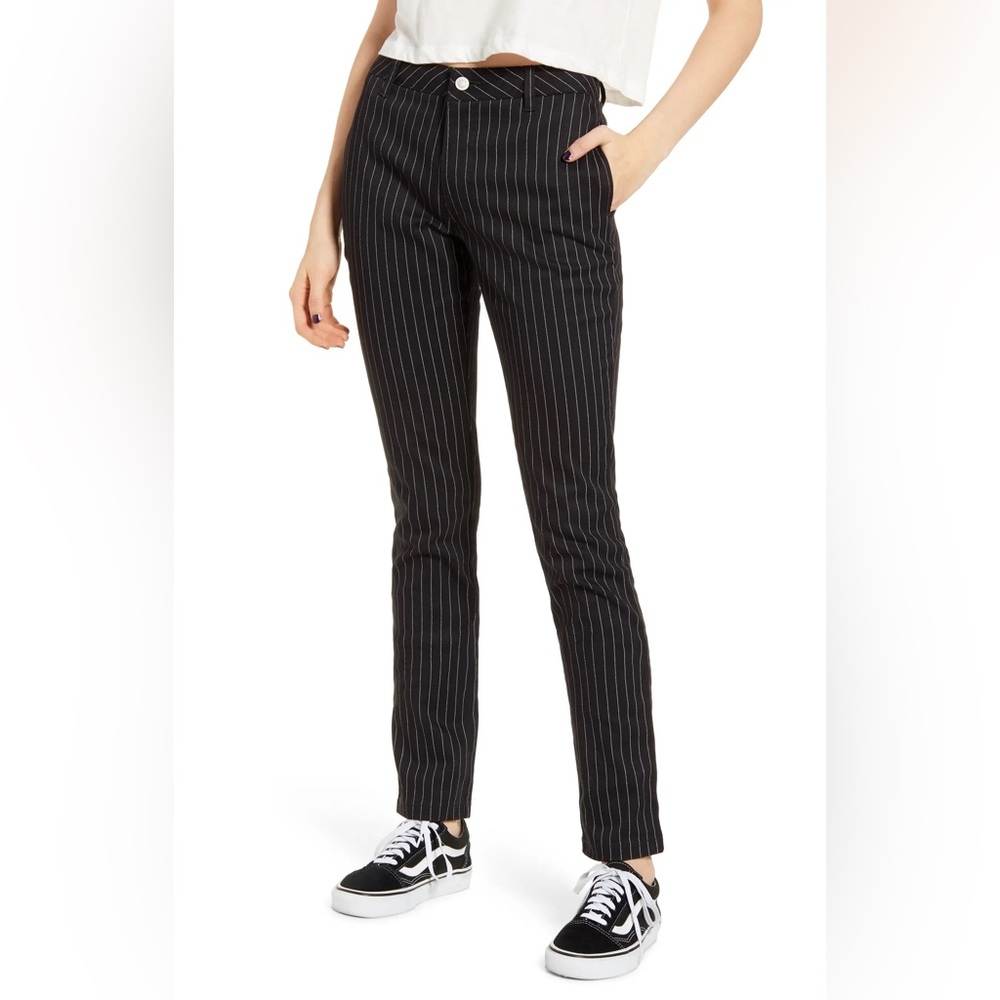 Dickie’s women/girls 4 pocket stretch pinstripe pants - 0/24 black